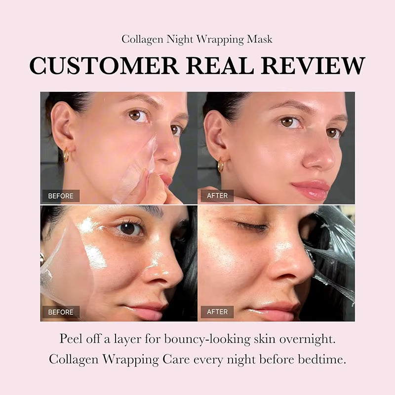 DermaGlow™ 5PC Korean Collagen Peel-Off Mask – Elasticity Boost & Deep Hydration for Radiant, Firm Skin